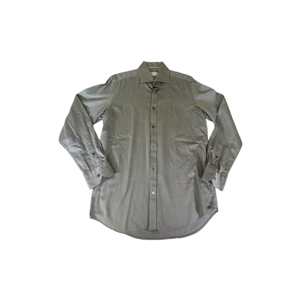 Robert Graham Dress Shirt Adult Size 15.5 Grey All Over Formal Fancy Quality Men